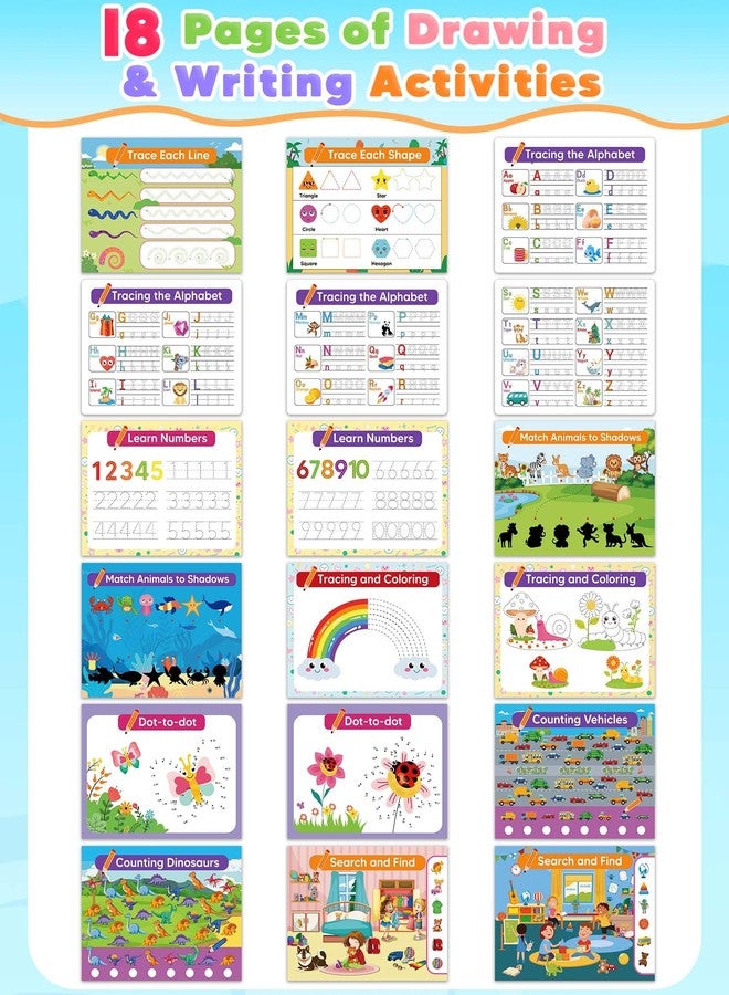 Gagule Toddler Busy Book Preschool Learning Activities, Montessori Educational Toys for 3 4 year old Boy Girl Gifts, Tracing Coloring Activity Books for Kids Ages 3-5, Autism Sensory Travel Toys for Toddlers - Image 3